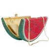 Boutique De FGG Notelty Watermelon Slice Clutch Purses, Women Formal Evening Handbags, Rhinestone Purses and Handbags for Party