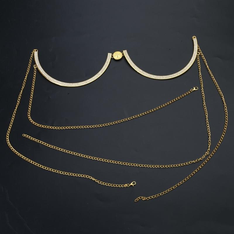 Body Jewelry Chest Bracket Bras Chain Body Chain Bra For Women Sexy for Rhinestone U-Shaped Bikini Chest Bracket Bra Cha