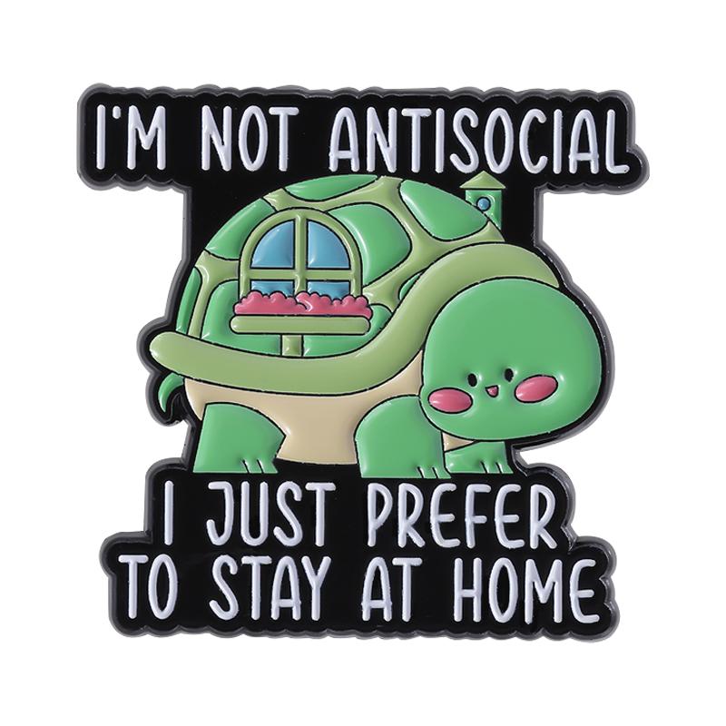 I'm Not Lazy I'm Just Saving My Energy Enamel Pins Social Anxiety Cute Turtle Raccoons Sloth Brooches Lapel Badge Jewelry Gifts