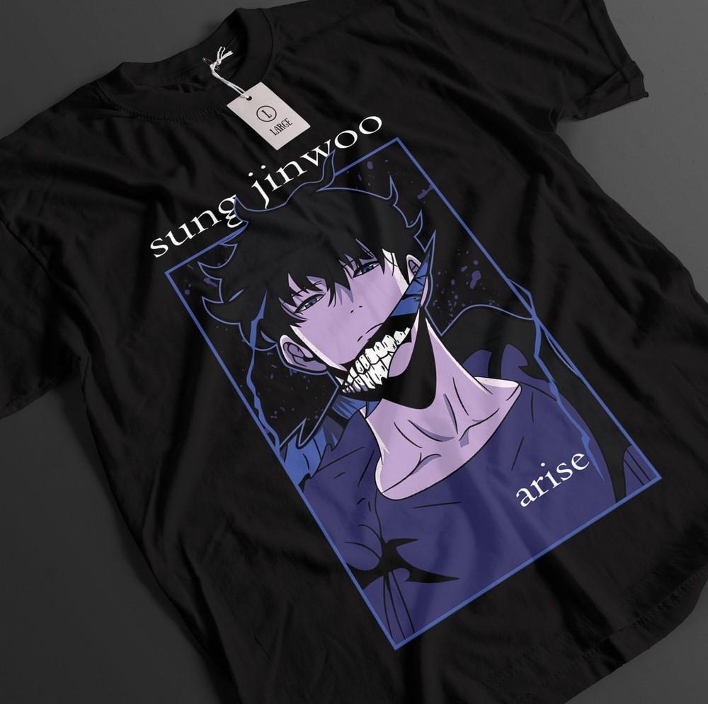 

Футболка Solo Leveling Футболка Сон Джин-у Футболка Хэин Топ Беру Игрис Аниме Футболка L