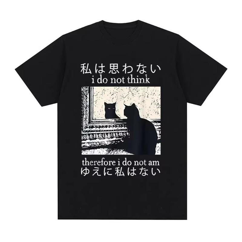 Mens summer 100 cotton fashionable casual Japanese Tokyo pattern printed longsleeved roundneck shortsleeved Tshirt top S