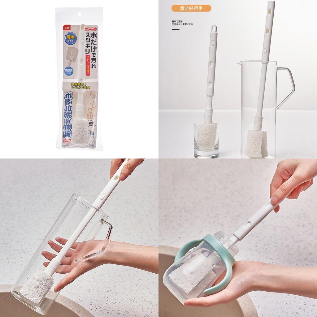 Long Wood Handle Pulp Sponge Brush For Cleaning Cups And Baby Bottles At Home