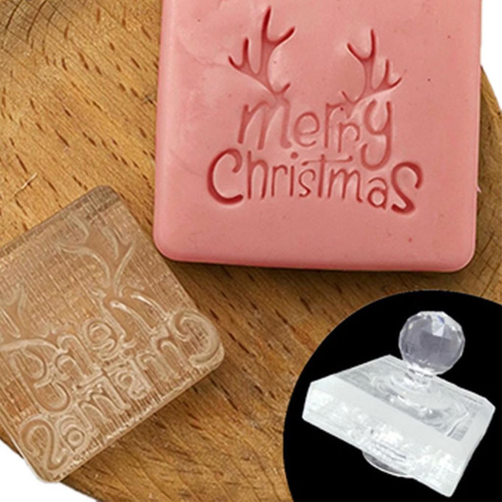Soap Making Acrylic Stamps Christmas Series Transparent Handmade Soap Seal Stamp