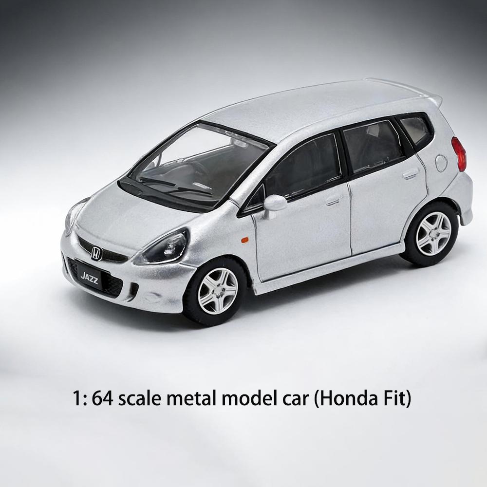New 1/64 Diecast Car Model Honda Fit Cars Alloy Simulation Small-scale Car Model Miniature Toy Collection Decoration Gifts