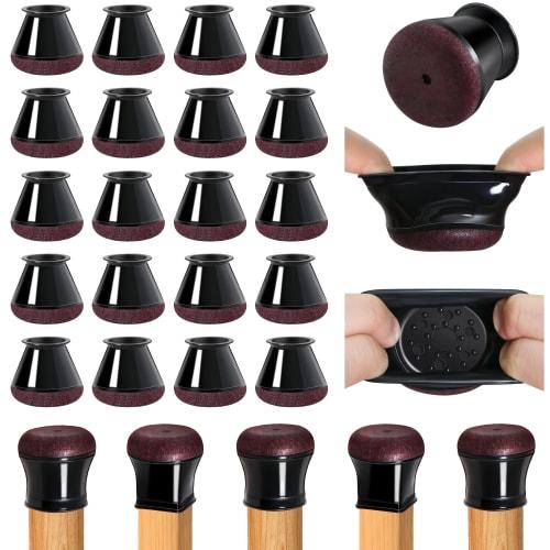 

Silicone Chair Leg Covers, Furniture Leg Caps, Scratch-Resistant, Sound-Dampening, for Thin, Round and Square Legs, Compatible with Sloped Legs, with