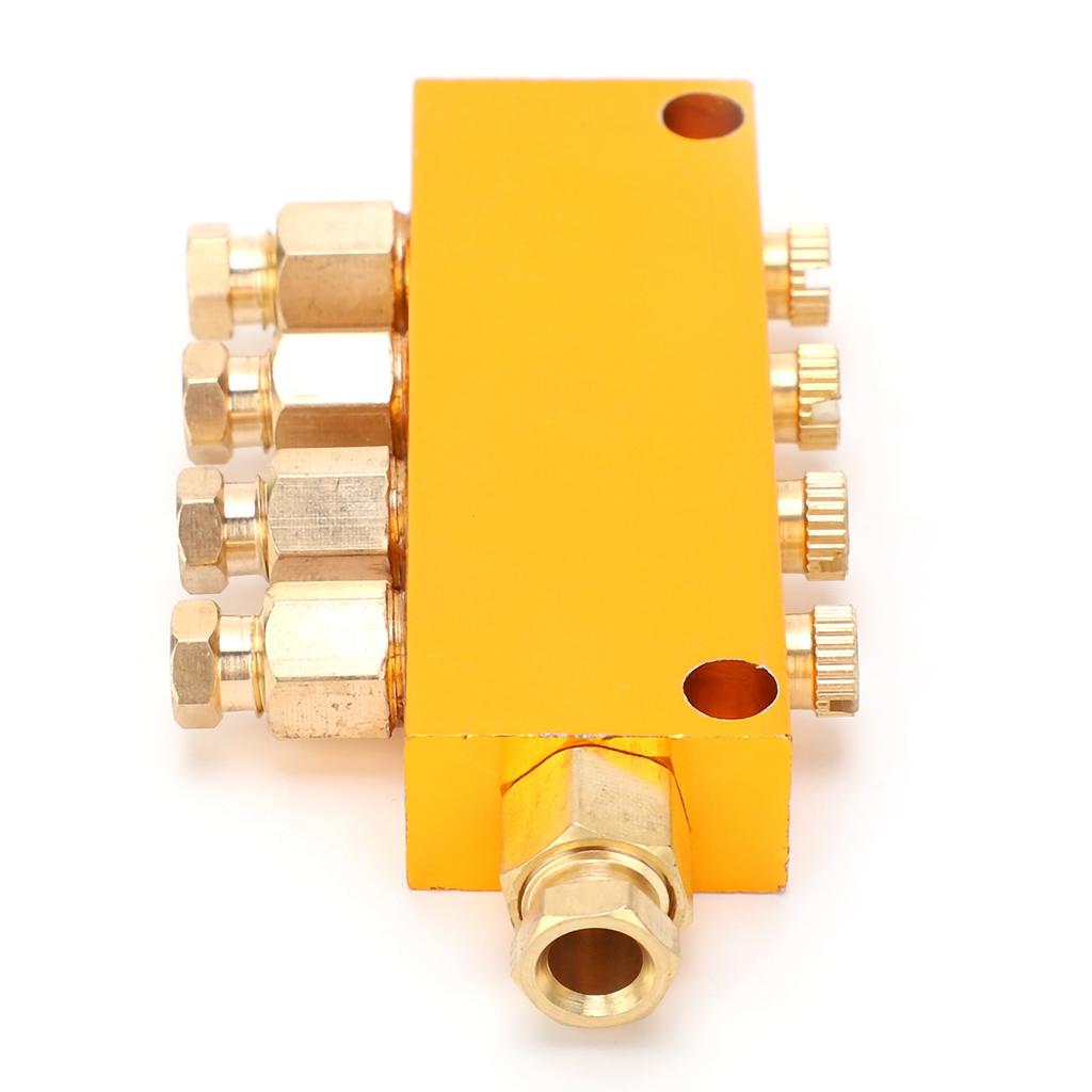 Oil Distributor B Type 4 Way Adjustable Lube Oil Piston Divider Valve 1 Inlet 4 Outlet