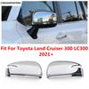 ABS Chrom Seitenspiegelkappe Dekoration Abdeckung Zierleiste Für Toyota Land Cruiser 300 LC300 - 2025 Auto Zubehör Exterieur