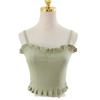 Ästhetisches V-Ausschnitt Spitzen-Ripp-Camisole mit Slim Fit für Damen - Sommerstil