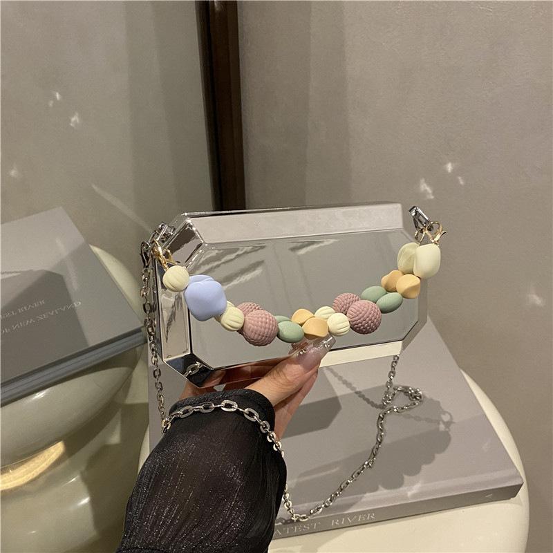 

Super Popular Chain Box Bag Niche Trend Acrylic Bag 2025 New High-End Handheld Evening Bag 17x5x9.5cm
