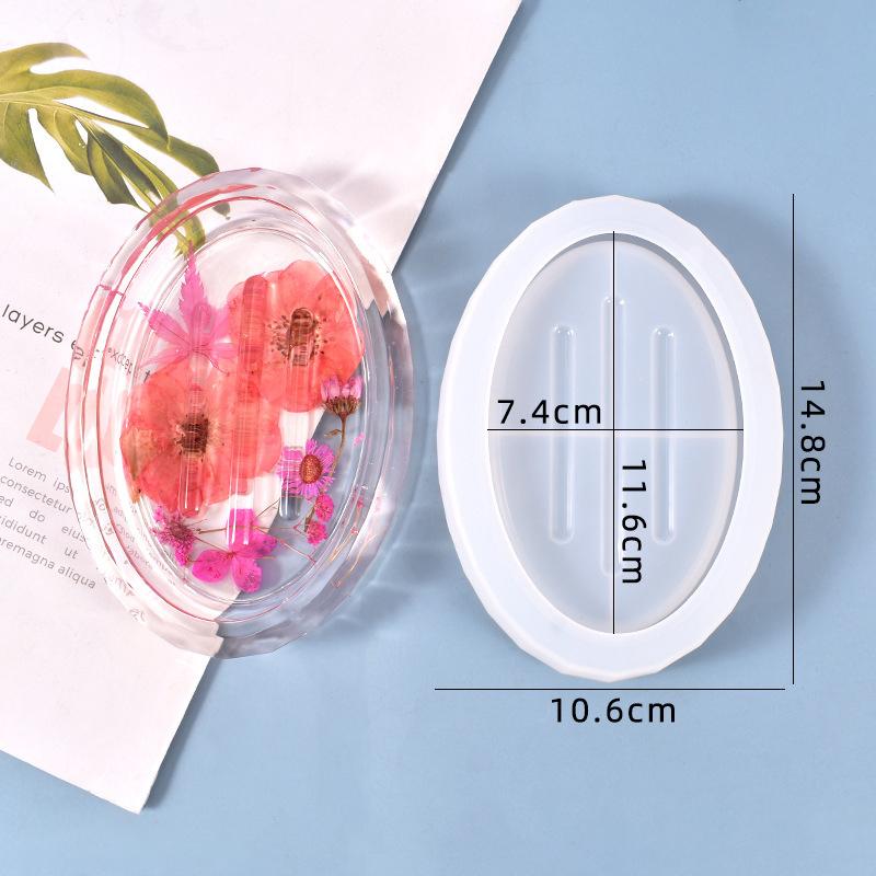 Seifenschale Halter Silikonharz Gussform Schmuck Platte Tablett Epoxidform Werkzeug