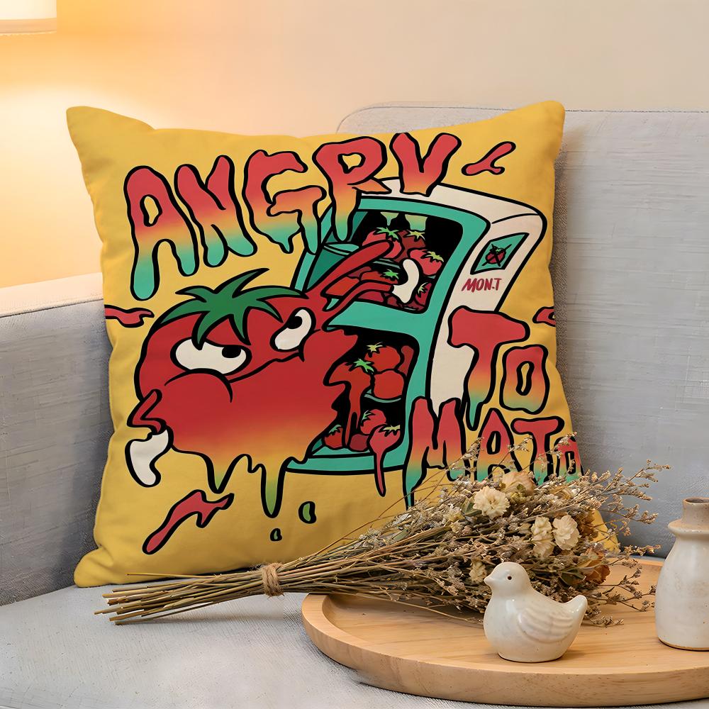 

Cushion Cover Linen SkinFriendly Soft Decorative Case For Sofa Home Decor Angry TTomato Anime Pillow cover 30x30cm