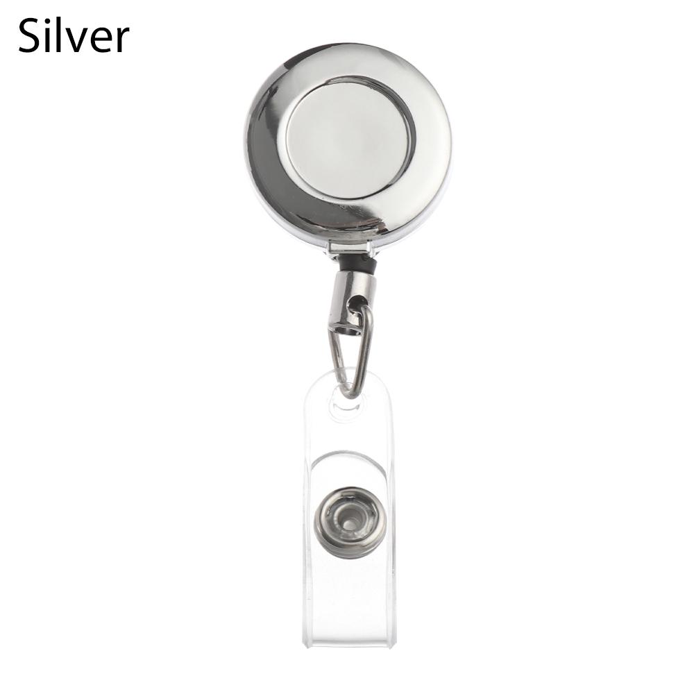 1PC Retractable Badge Pull Buckle Metal Retractable ID Card Badge Reel Holder Door Pass Chain Work Card Keychain Office Supply