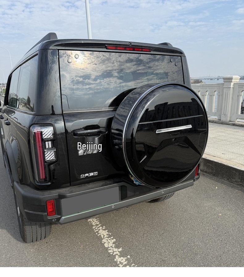 Stainless Steel Rear Spare Tire Cover for Beijing BJ40E (13-26 Models) - Extended Range Version