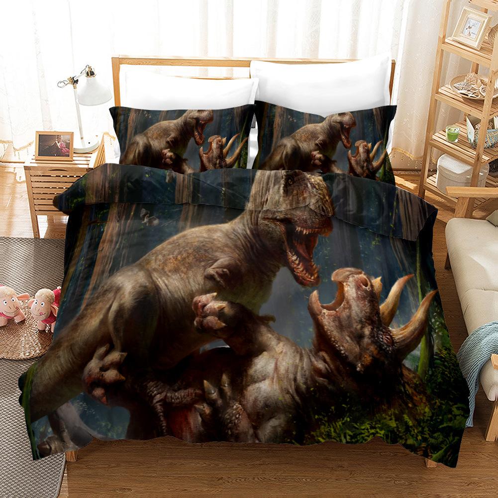 Dinosaur Duvet Cover Twin Microfiber 3D Animal Comforter Cover Jurassic World Park Dinosaur Bedding Set For Kids Teens Boys Room