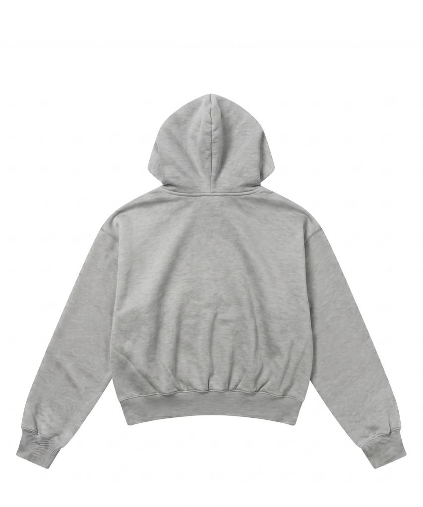 Noming [2Pack] Loose Fit Crop Easy 2-Way Zip-Up Hoodie (3 Colors)