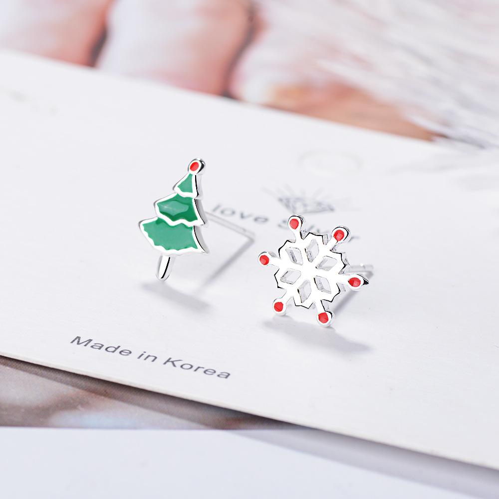 

Dripping Glaze Reindeer & Snowflake Stud Earrings - Cute, Versatile Korean Style Christmas Jewelry for Women Copper