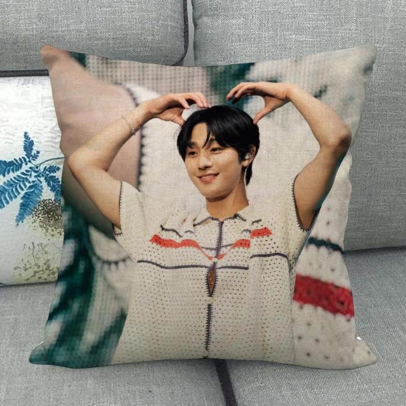 Custom Ahn Hyo Seop Pillowcase Wedding Decorative Cotton Linen Pillow Case For Home Pillowcover 45X45(One Sides)