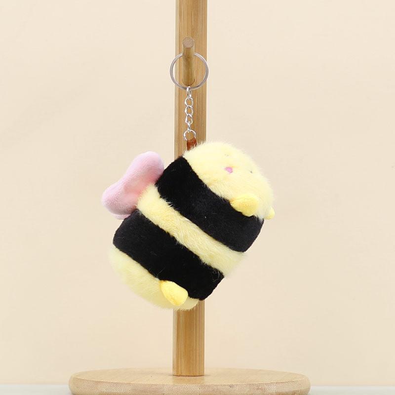 Adorable Bee Plush Doll Keyring With Short Pile Fabric For Kids And Collectors