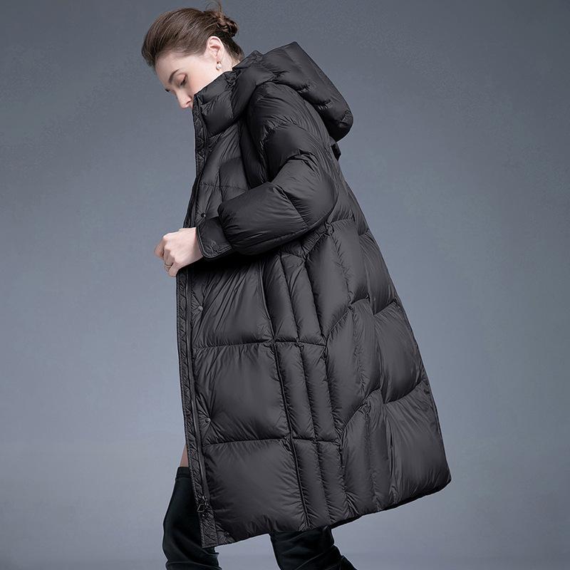 Damen 2025 Wintermode Mittellange Daunenjacke: Lockerer, hochwertiger, verdickter Mantel