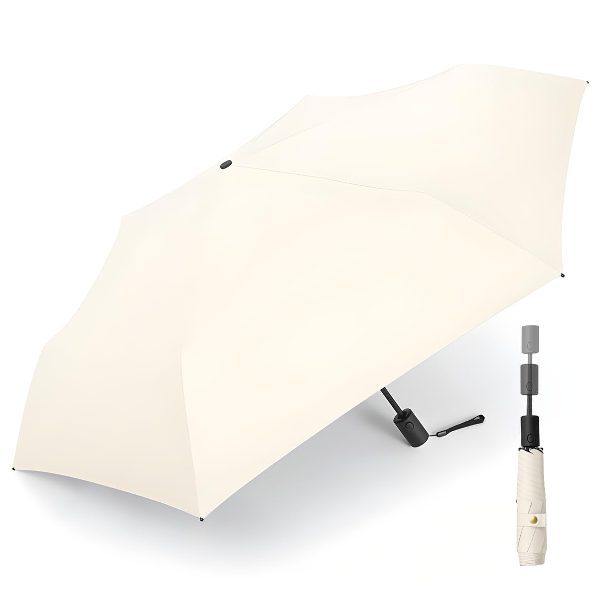 

Зонт постепенный Складной зонт Уровень защиты от УФ-излучения Полная защита от света Тепловая защита автоматическая Складной зонт Компактный удобный для хранения Вода белый