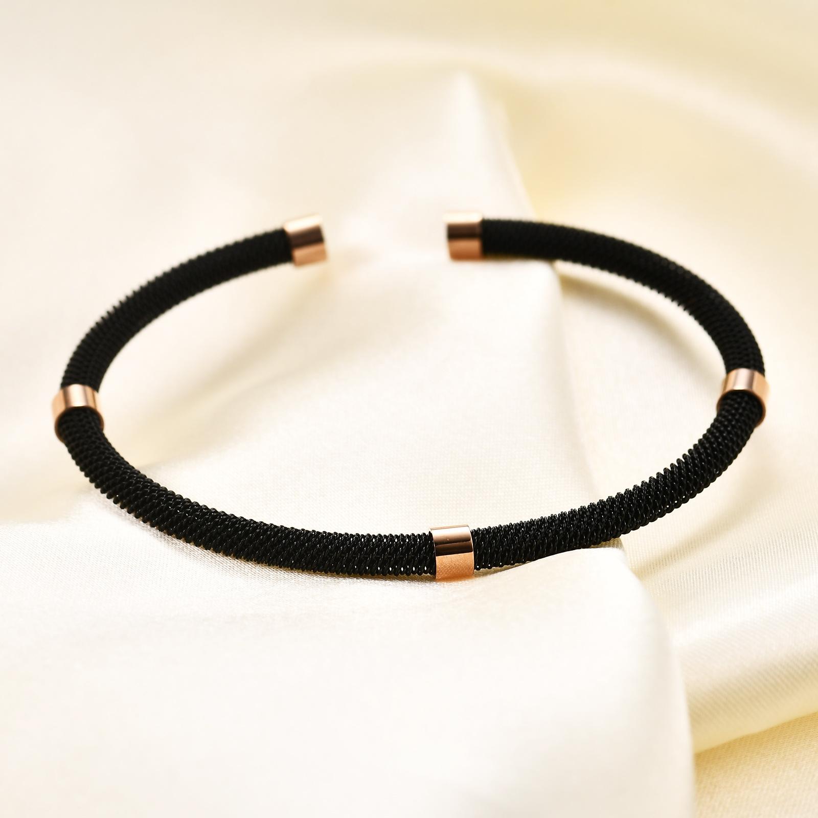 

Плетеные браслеты из проволоки, аксессуары из титановой стали, браслет черного, золотого стального цвета, модный универсальный браслет для женщин