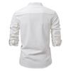 Spring Summer New Men's Long-sleeved Stand-up Collar Shirt