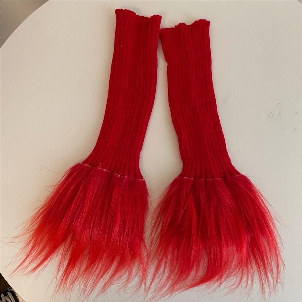 Avec Guêtres à Bordure en Fourrure Tricot Côtelé Manchettes de Bottes Chauffe-Pieds Chauds Femmes Filles