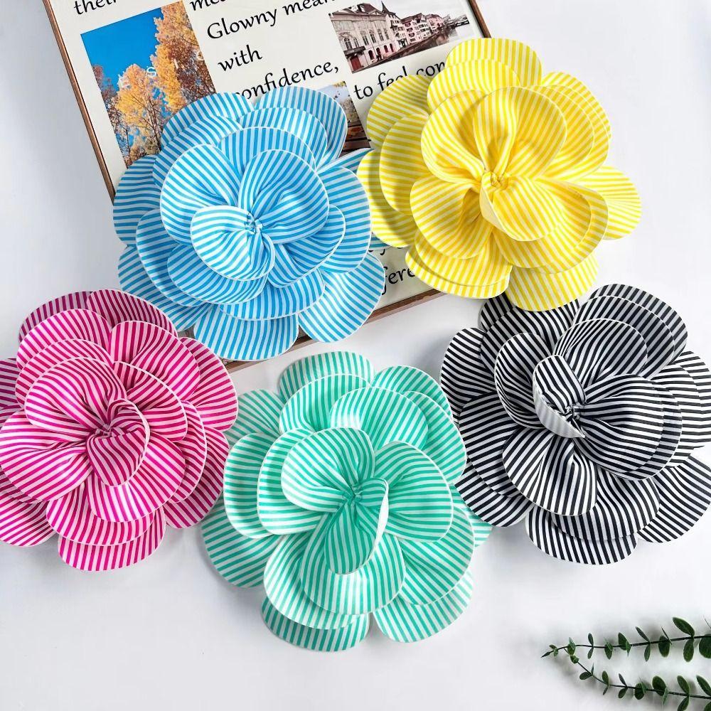 New 27cm Rose Flower Headpiece Multi-layered Handmade Bridal Headband Stripe Corsage Apparel Shoes and Bags