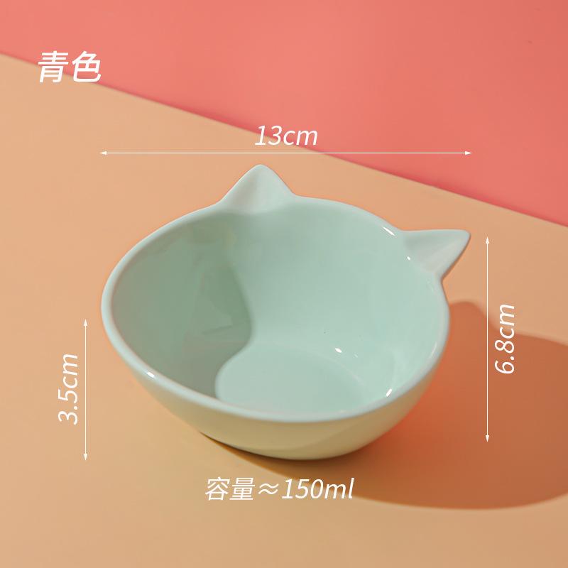 Macaron cat bowl ceramic pet bowl cat bowl dog bowl cat bowl with angled mouth for neck protection ceramic snack bowl water bowl