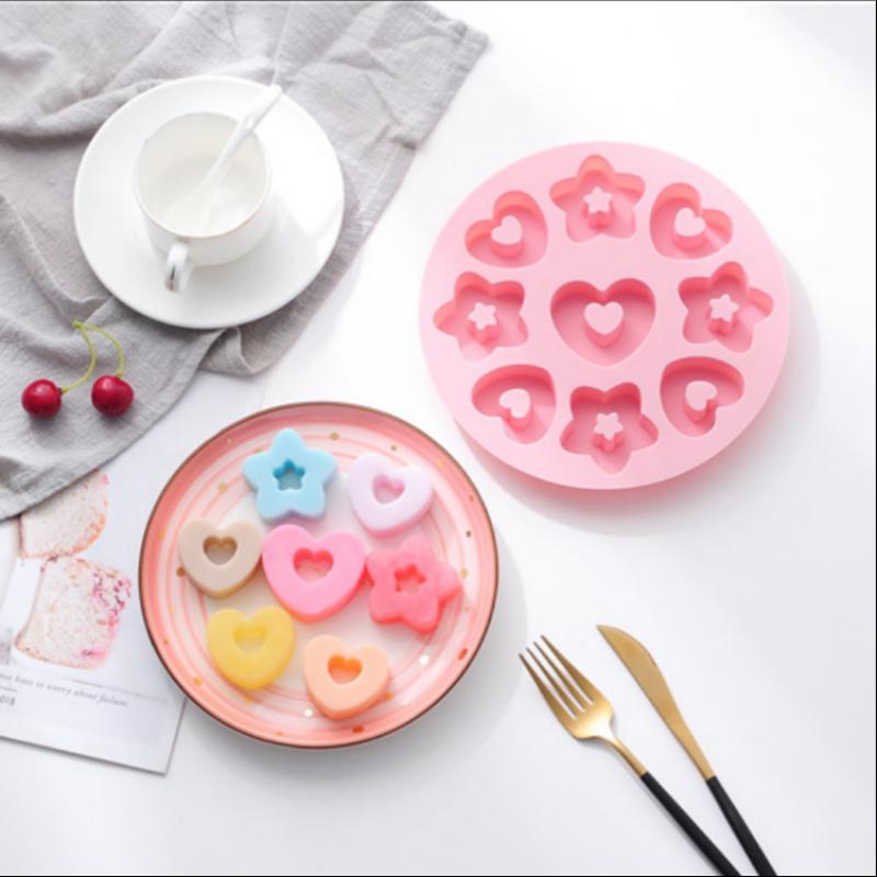 Multicavity Heart Little Star Biscuit Making Tool Twinkle Star Chocolate Muse Cake Silicone Mould Ice Tray Candle Soap Decor