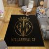 Villarreal Club de Fútbol Flannel Pattern Square Carpet,Area Rug,Carpet Rug for Living Room Bedroom Sofa Playroom Decor,Non-slip Floor Mat