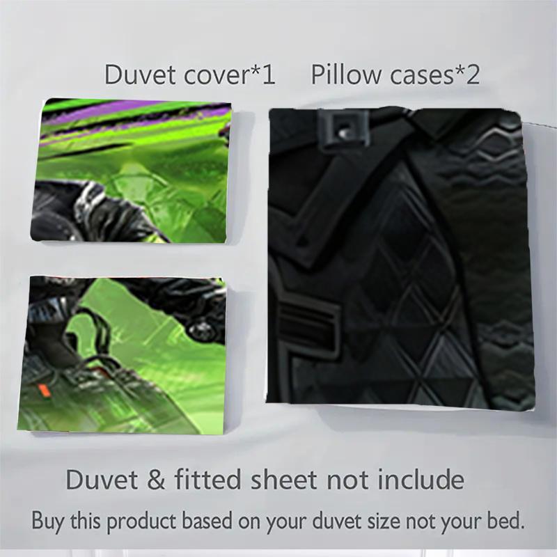 3-teiliges Nova-Futuristic-Warrior-Kostüm-Heimdekorations-Bettwäscheset – Universelles Dreiteiler-Set für Schlafzimmer, Gästezimmer, Wohnzimmer, Hotel – Perfekt für