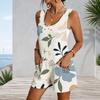 Womens Plus Size Patch Pocket Sleeveless Tank Romper