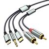 Multi-Head Audio Cable: Type-C, Lightning, Android, 3.5mm, RCA