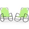 VidaXL Chaises longues à bascule 2 pcs Vert Acier et textilène 318143