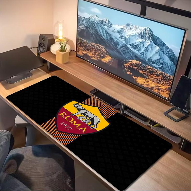 AS Roma Print  Cushion Non-slip Laptop Tablet Big Mousepad XXL Mat Mini PC Playmat With Lock edge