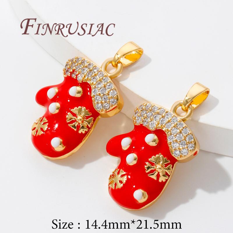 Christmas Gifts Happy New Year 2026 18K Gold Plated Brass Charms For Necklaces,Pendants For Jewelry Making,Women's Gift Xmas
