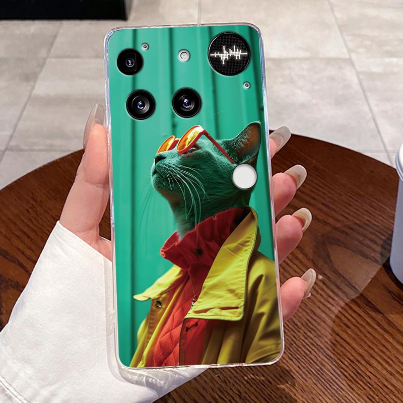 Casing For Nothing Phone (3) Case For Phone3 Back Cover Aesthetic Fashion Cute Cat Cartoon Transparent Soft Silicone Phone Case