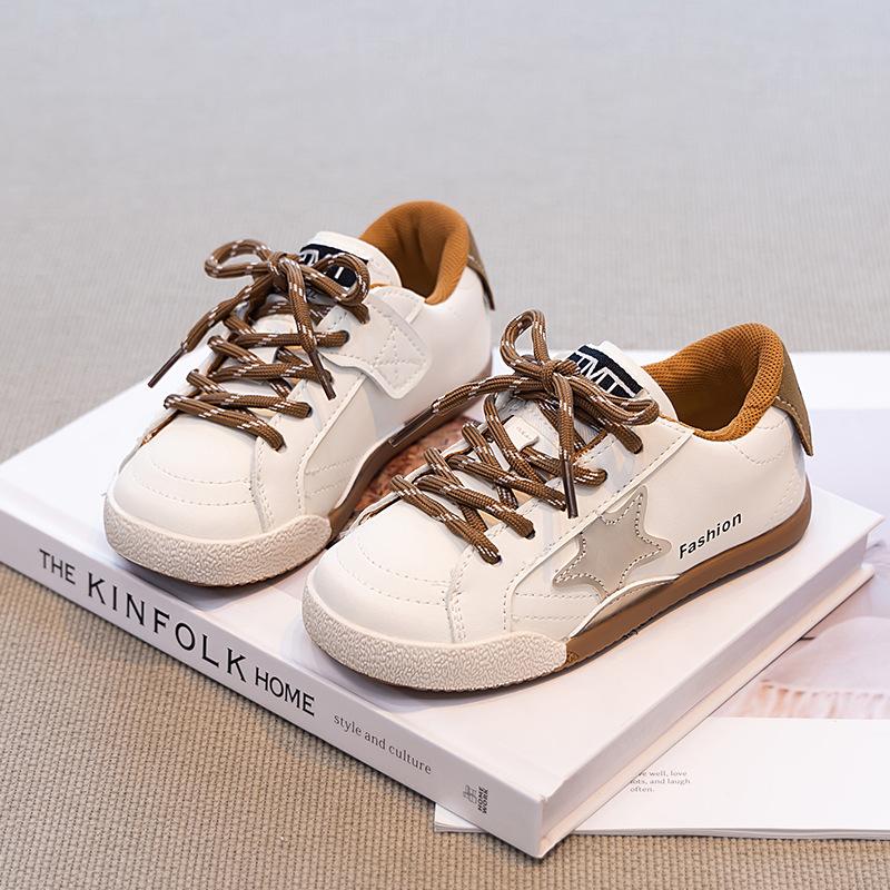 Retro Sports Shoes Autumn New Children's Board Shoes Fashion Polish Stars Small Dirty Shoes Soft Sole Boys and Girls Casual Shoes