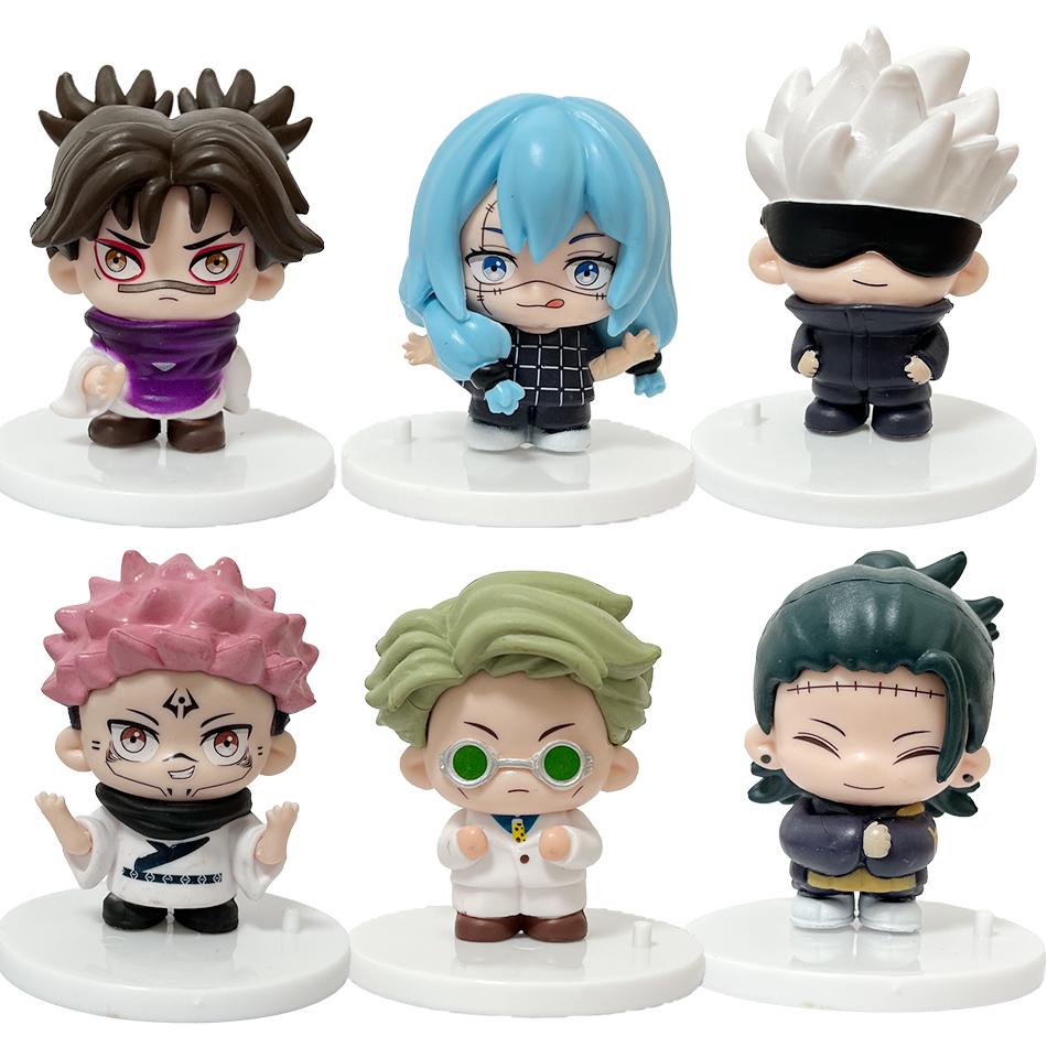 Jujutsu Battle Anime Q Version Five Way Wu Xia You Jie Wild Rose Anime Cute Handmade Pvc Model Anime Toy Ornament Festival Gift