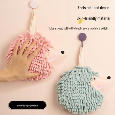 Cute Cartoon Hedgehog Chenille Hanging Hand Towel