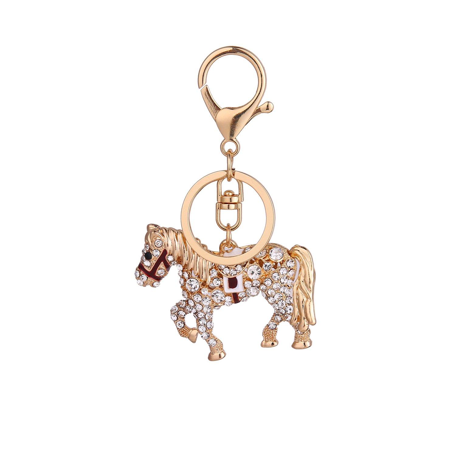 Ostory Популярный блестящий брелок-лошадка, подвеска на женскую сумку, брелок для ключей, ключница, кольцо для ключей, аксессуар