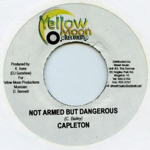7inch Record CAPLETON - Not Armed But Dangerous Yellow Moon 2005 Jamaica Reggae, Ska & Dub