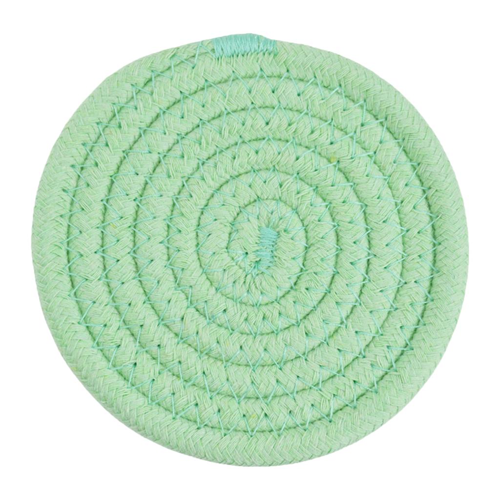 Cotton Rope Woven Placemat - Heat Trivet for Hot Dishes, 7 Inch Round