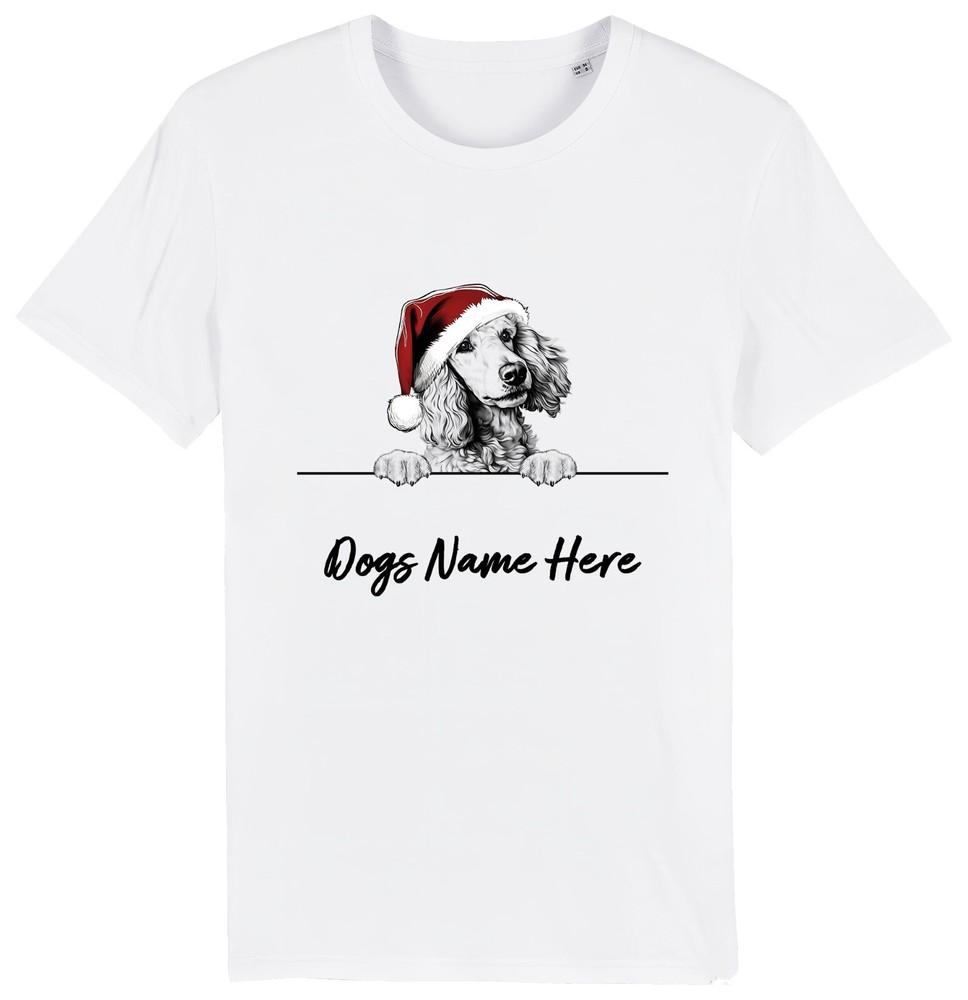 

ПУДЕЛЬ Персонализированная Рождественская футболка для собаки Мужская Женская Детская Имя собаки Подарок Домашнее животное M
