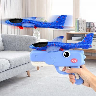 Jucărie lansator avion dinozaur Planor acționat manual cu avion din spumă moale Jucărie zburătoare de exterior Cadou distractiv pentru băieți fete