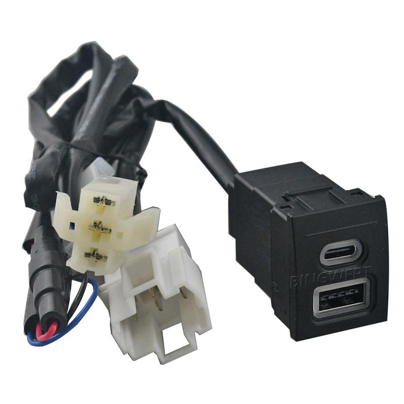 12V/24V Car Phone Charger Socket Double QC3.0 Type C PD USB Charging Port Power Adapter For VW Volkswagen Polo 9n polo 9n3 04-11