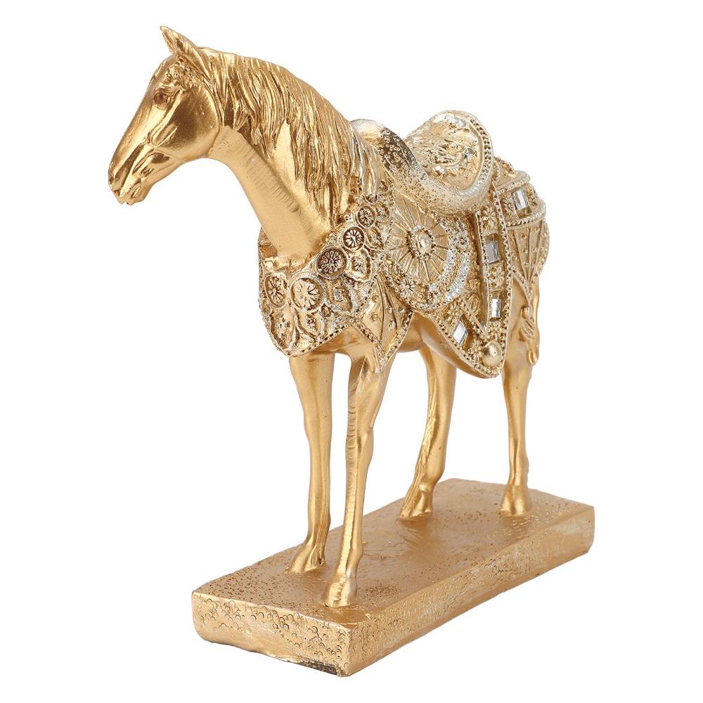 Horse Resin Horse Desktop Ornament Gold Animal Themed Collection Craft Office Desktop Layout Piece