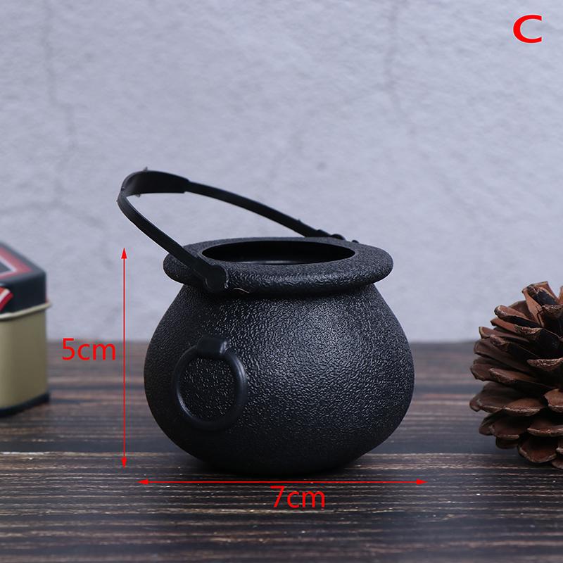 Halloween Candy Kettles Pot Halloween Cauldron Bucket With Handle Kids Toy