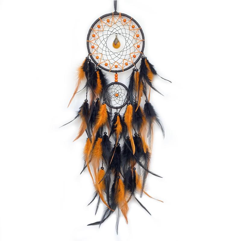 Hand-woven Dreamcatcher Wind Chimes, Adorned With Artificial Feathers And Crystals, Exquisite Wall Decoration
